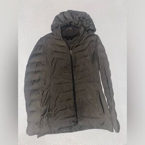 32 Degrees Dark Green Hooded Puffer Jacket